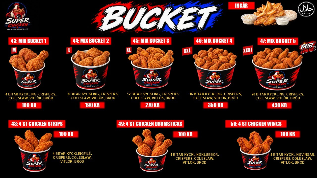 Bucket meny